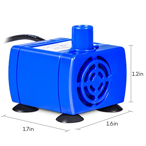 Mascotas Bomba de Agua, 12V Fuente de Agua Dispensador de Mascotas Mini Bomba de Agua Ultra Silencioso 1,6L Cable de 5,9 pies para Gatos Perros Bebedero