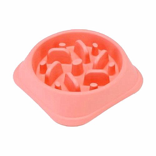 Meiwash Perro de Mascota Slow Food Bowl Anti-estrangulación Bowl Mascotas Suministros Perros Grandes y pequeños Perder Peso para Ayudar a la digestión Utensilios(Rojo)