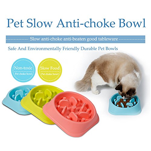 Meiwash Perro de Mascota Slow Food Bowl Anti-estrangulación Bowl Mascotas Suministros Perros Grandes y pequeños Perder Peso para Ayudar a la digestión Utensilios para Mascotas Slow Eating (Verde)