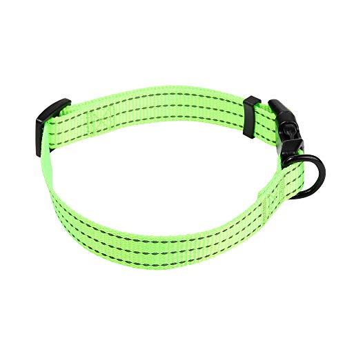 Mile High Life Collar para Perro de Alta Vida, Verde Lima, Azul, Rosa, Morado, Nailon con Tres Correas Reflectantes de 3 m