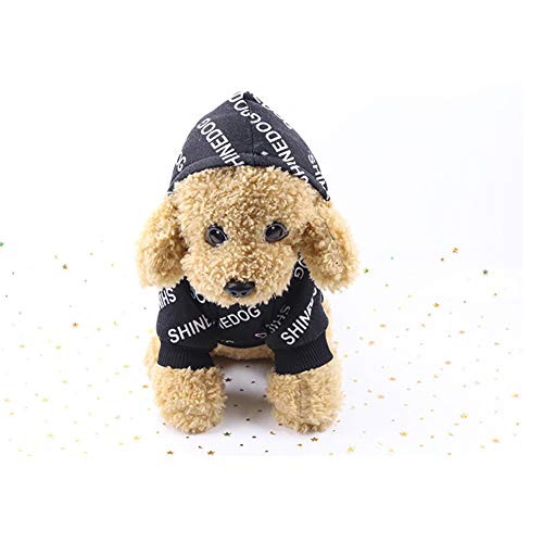 Morbuy Ropa de Perros Gatos Hip Hop, Chaqueta Abrigo Cálido Suéter de Algodón de Invierno Otoño Suave para Perros Pequeños Disfraces Gatos Cachorros Mascotas (M, Hoodies Black)