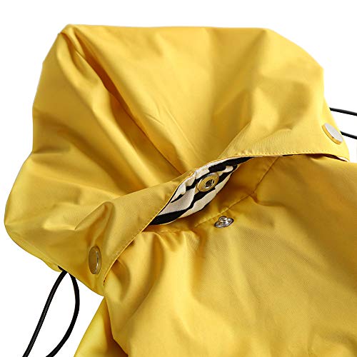 Morezi Chubasquero para Perro Cremallera y Botones Reflectantes, Resistente a la Lluvia/al Agua, con cordón Ajustable, Capucha extraíble, Chaleco Impermeable para Perros, tamaño XS a XXL Disponible