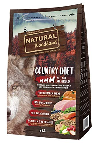 Natural Greatness Pienso Seco para Perros Receta Natural Woodland Country Diet. Super Premium. Todas Las Razas y Edades. Sin Gluten (2 Kg)