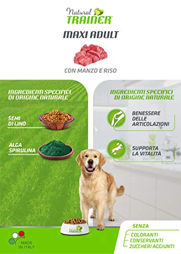 Natural Trainer Adult Maxi pienso para perros con ternera y arroz