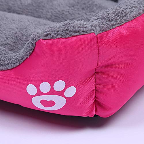 ndmzk Invierno Suave Felpudo Gato Cuadrado Cálido Almohadilla para Mascotas Cama para Perros Transpirable Pequeño Mediano Y Grande Perro Nido Impermeable Perrera Desmontable Lavable-Royal_Blue_M_54Cm