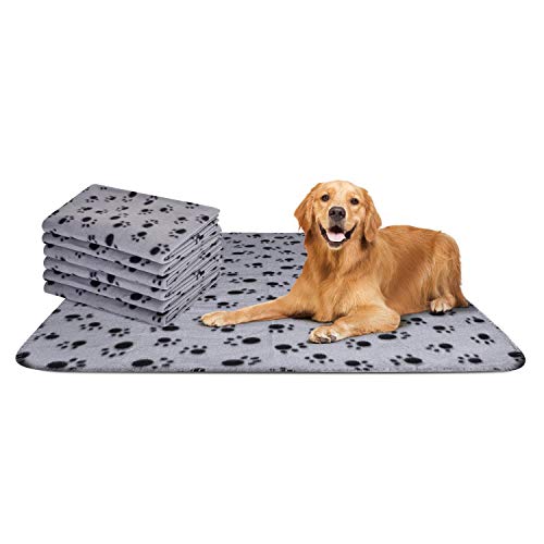 Nobleza – 6 x Manta Suave de Felpa para Perros, Gatos y Otras Mascotas. Lavable. Color Gris, 75 * 75