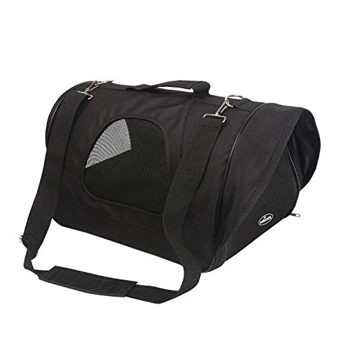 Nobleza - Bolso Transportín de Viaje Plegable para Perros y Gatos, Tela Oxford, Color Negro, Talla L, (45 * 28 * 29) cm