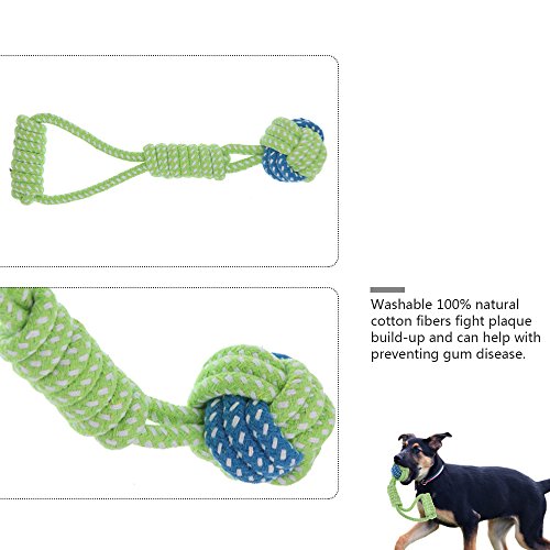 ONEVER Perro Algodón Cuerda Juguete Knot Puppy Chew Juguetes Teething Dientes de Limpieza para Animales para Las Pequeñas Bolas Juego Poker Medio Gros Perros