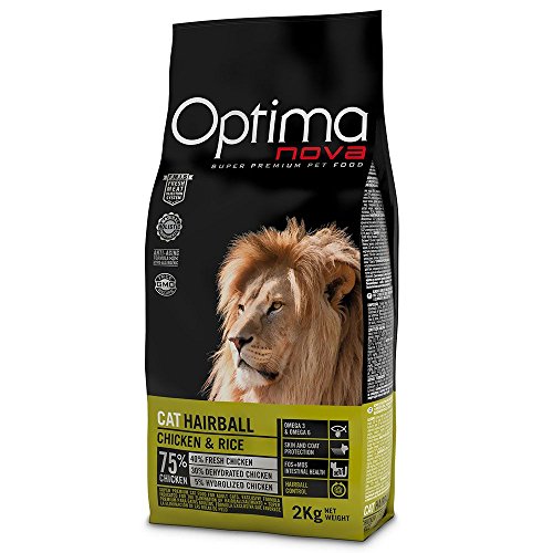 Optima Nova Gato Hairball Pollo y Arroz 8 kg