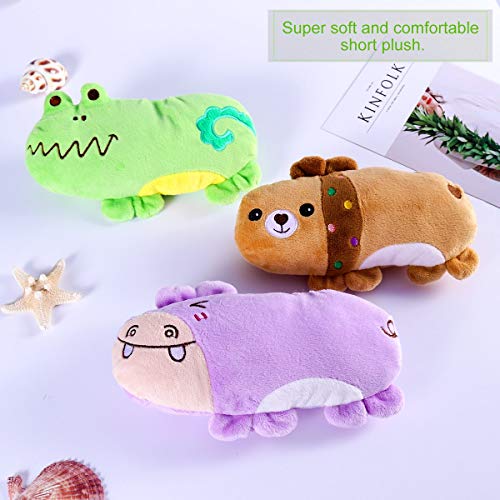 Pack de 3 Squeaky Juguetes de Perros para Perros Cachorro, Oso Hipopótamo y Patrón de Rana Peluche Perros Chirrido Juguetes