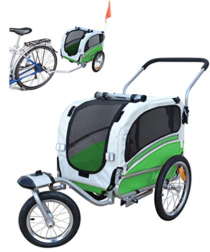 Papilioshop Argo Remolque Bici y Silla de Paseo para Perro Mascota (Verde S)