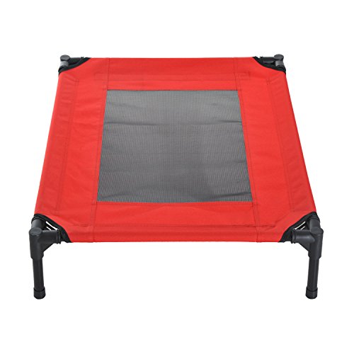 PawHut Cama Mascota para Perros Gatos Camas para Domir Relajar Exterior Terraza Jardín Malla de Ventilación (M: 76 x 61 x 18cm (LxAnxAl))