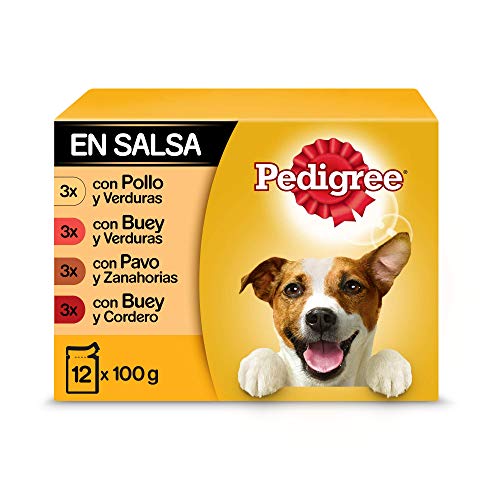 Pedigree Multipack de 12 bolsitas de 100g para perros adultos mixto (Pack de 4)