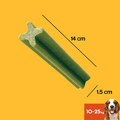 Pedigree Pack de 28 Dentastix Fresh de uso diario para la limpieza dental de los perros y contra mal aliento, para perros medianos (Pack de 4)