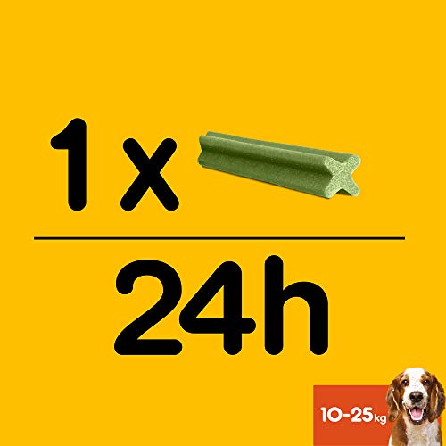 Pedigree Pack de 28 Dentastix Fresh de uso diario para la limpieza dental de los perros y contra mal aliento, para perros medianos (Pack de 4)