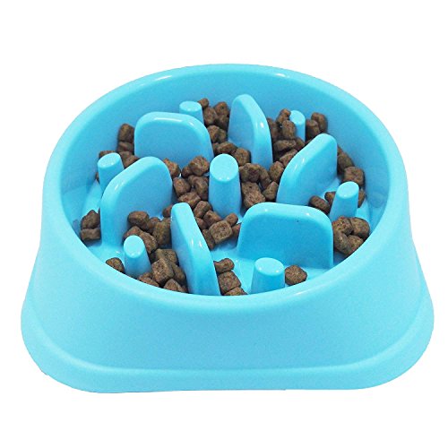 Perro de Mascota Slow Food Bowl Anti-estrangulación Bowl Mascotas Suministros Perros grandes y pequeños Perder peso para ayudar a la digestión Utensilios Para Mascotas Slow Eating Dog Bowl (azul)