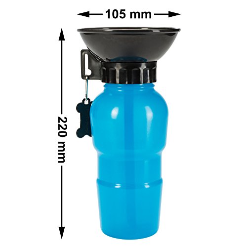 Perros Botella con Hidratación integrado napf Viaje Agua Botella Auto Perros con agua de napf 600 ml