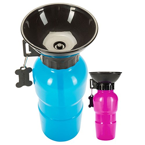 Perros Botella con Hidratación integrado napf Viaje Agua Botella Auto Perros con agua de napf 600 ml