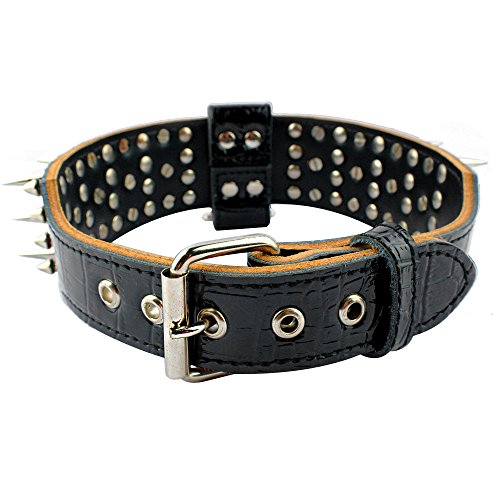 PET ARTIST - Collar para Perro de Piel Afilada (5 cm de Ancho, para Perros Grandes, Extra Grandes, protección antimordidos, Pitbull, Bulldog Doberman)