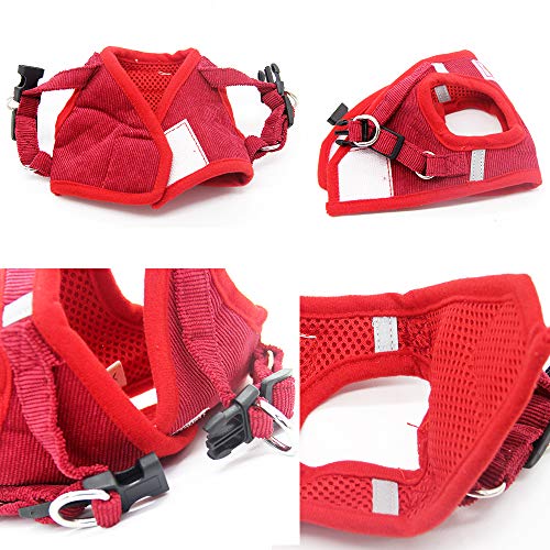 PET SPPTIES Tela de Malla Chaleco para Perros Arnés Suave Ajustable cómodo para Cachorros, Perros Pequeños y Gatos PS042 (XS, Red)