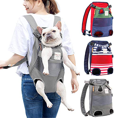 PETCUTE Mochilas para transportador Perros Grandes y Medianas Piernas Bolsa de Transporte para Mascotas Gatos Ajustable para para Caminatas, Viajes Soporte de hasta 12 kg