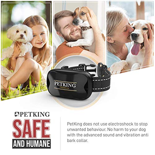 PetKing Premium Collar Antiladridos para Perros Pequeños y Grandes Collar Adiestramento Perros No Electrico Collares Anti ladridos Dispositivo Antiladrido Collare Entrenamiento Vibración