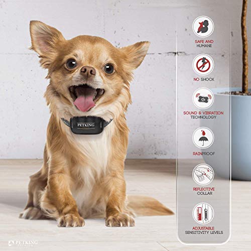 PetKing Premium Collar Antiladridos para Perros Pequeños y Grandes Collar Adiestramento Perros No Electrico Collares Anti ladridos Dispositivo Antiladrido Collare Entrenamiento Vibración