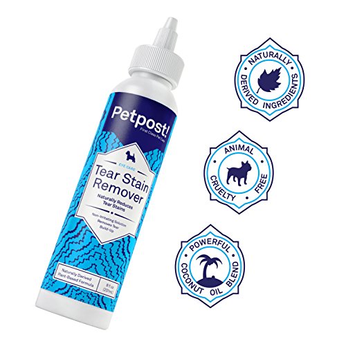 Petpost | Limpiador de Ojos para Perros – El Mejor Tratamiento Natural de Ojos para Pelaje Blanco – Aceite Calmante de Coco – Para Maltés, Shih Tzu, Chihuahua – Libre de Químicos y Lejía – 8 Oz.