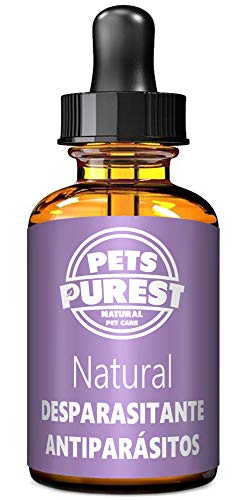 Pets Purest Desparasitante antiparasitario 100% natural para perros, gatos, aves, conejos y mascotas Elimina todos los gusanos lombrices intestinales anquilostomas gusano látigo 1-2 años de suministro