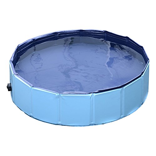 Piscina para Perros Natacion Mascotas Gato Cachorro Plegable Diametro 80cm