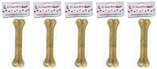 PJ Pet Poducts - Hueso prensado de Piel cruda (21 cm, 5 x 135 g)