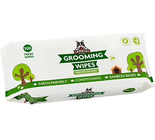 Pogi's Grooming Wipes - Toallitas húmedas - 100 toallitas desodorantes para Perros - Aroma de té Verde, Naturales, Extra Grandes, biodegradables