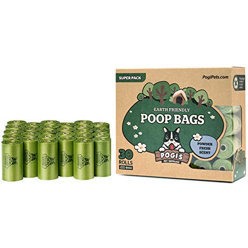 Pogi's Poop Bags - Bolsas para excremento de Perro - 30 Rollos (450 Bolsas) - Grandes, Biodegradables, Perfumadas, Herméticas