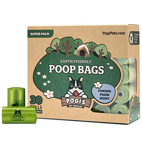 Pogi's Poop Bags - Bolsas para excremento de Perro - 30 Rollos (450 Bolsas) - Grandes, Biodegradables, Perfumadas, Herméticas