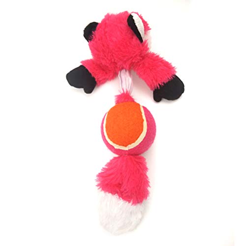 POPETPOP Juguete para Mascotas Lindo Juguete Vocalizado Interactivo de Peluche de Peluche de Colores con Bola para Perros (Mapache)