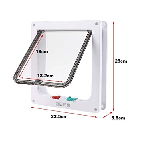 Pulchram Puerta de Mascota, Colgajo de Gato, colgajo de Gato magnético de 4 vías, colgajo de Gato/Perro con túnel- 23 * 25 * 5.5cm Fácil de Instalar