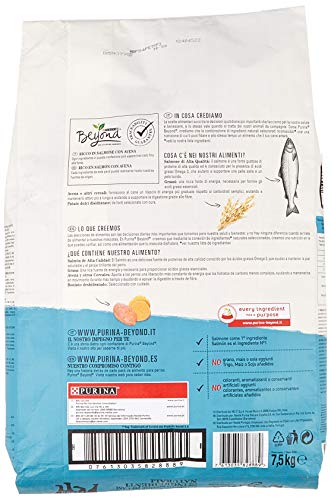 Purina Beyond Pienso Natural para Perro Adulto Salmón y Avena 7,5 Kg