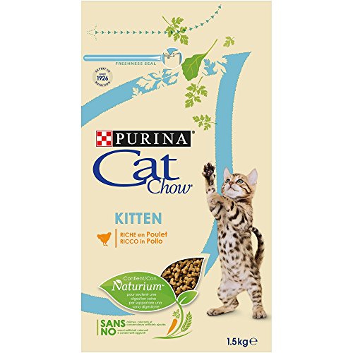 Purina Cat Chow pienso para Gato Junior, bebe, gatito con Pollo 6 x 1,5 Kg