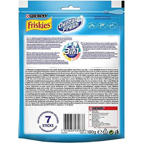 Purina Friskies Dental Fresh golosina dental para Perro Mediano y Grande  6 x 180 g