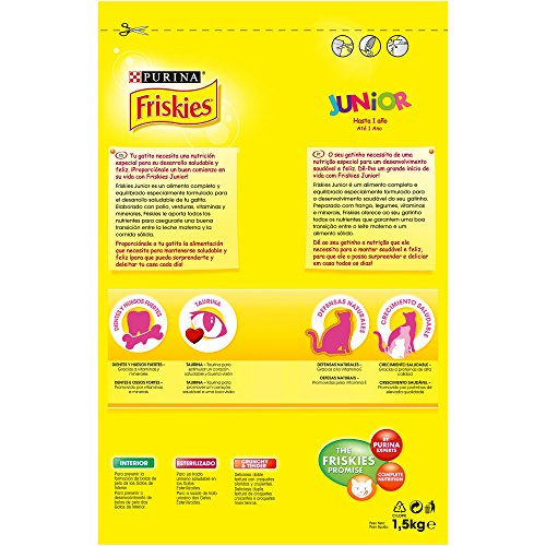 Purina Friskies Pienso para Junior Gato hasta 1 año 6 x 1,5 Kg