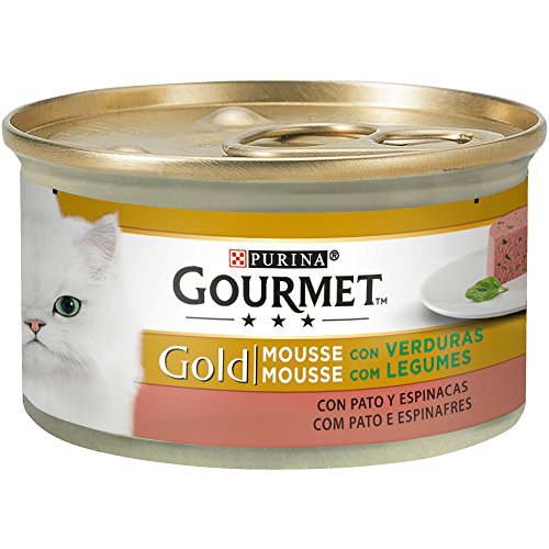 Purina Gourmet Gold Mousse comida para gatos con Pato y Espinacas 24 x 85 g