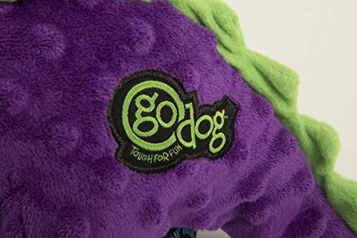 Quaker Pet Products goDog Spike Dino con Chew Tecnología Guardia, Materiales sintéticos, Morado, Morado