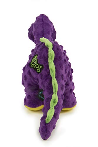 Quaker Pet Products goDog Spike Dino con Chew Tecnología Guardia, Materiales sintéticos, Morado, Morado