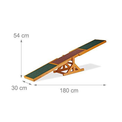 Relaxdays – Dog Agility Balancín, Agility Entrenamiento, Grande y pequeño Perro, Perro Entrenamiento, Perros Balancín, 54 x 180 x 30 cm, Multicolor