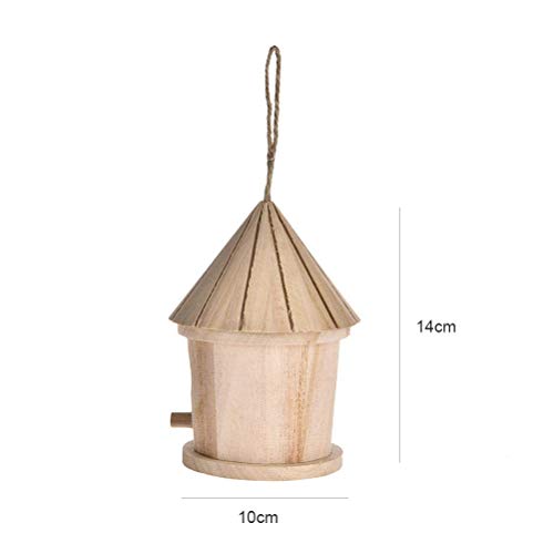 SAMTITY Novedad Colgante de Madera Bird House Hotel, Nido de pájaro de Madera Colgante Bird House Jaula de pájaros de Madera Natural Lugar de Descanso para pájaros