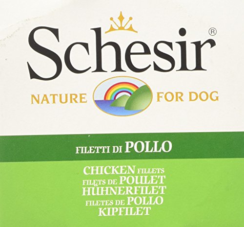 Schesir – Alimento para Perros Adultos, roscas de Pollo en gelatina, 150 gr, 1 Lata