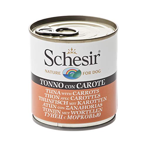 Schesir Comida Húmeda para Perro Atún con Zanahoria - Paquete de 16 x 285 gr - Total: 4560 gr