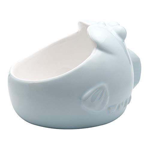 SDSQSCL Comedero Perro Gato,Antideslizante De Cerámica Resistente Material Pet Food Bowl/Recipiente De Alimentación/Tazón De Agua,Lindo Azul Rana Panza De Forma Más Fácil De Llegar A Los Alimentos,