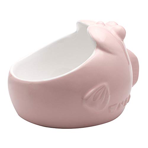 SDSQSCL Comedero Perro Gato,Antideslizante De Cerámica Resistente Material Pet Food Bowl/Recipiente De Alimentación/Tazón De Agua,Lindo Color Rosa Rana Panza De Forma Más Fácil De Llegar A Los Alime