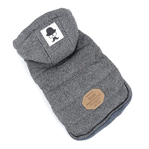 SELMAI Abrigos con Capucha para Perros Pequeños Polar Chaquetas para Perro Mediano Ropa para Gatos Sphynx Grande Mascotas Perritos Chihuahua Caminar Jugar al Aire Libre Prueba de Clima Frío Gris S